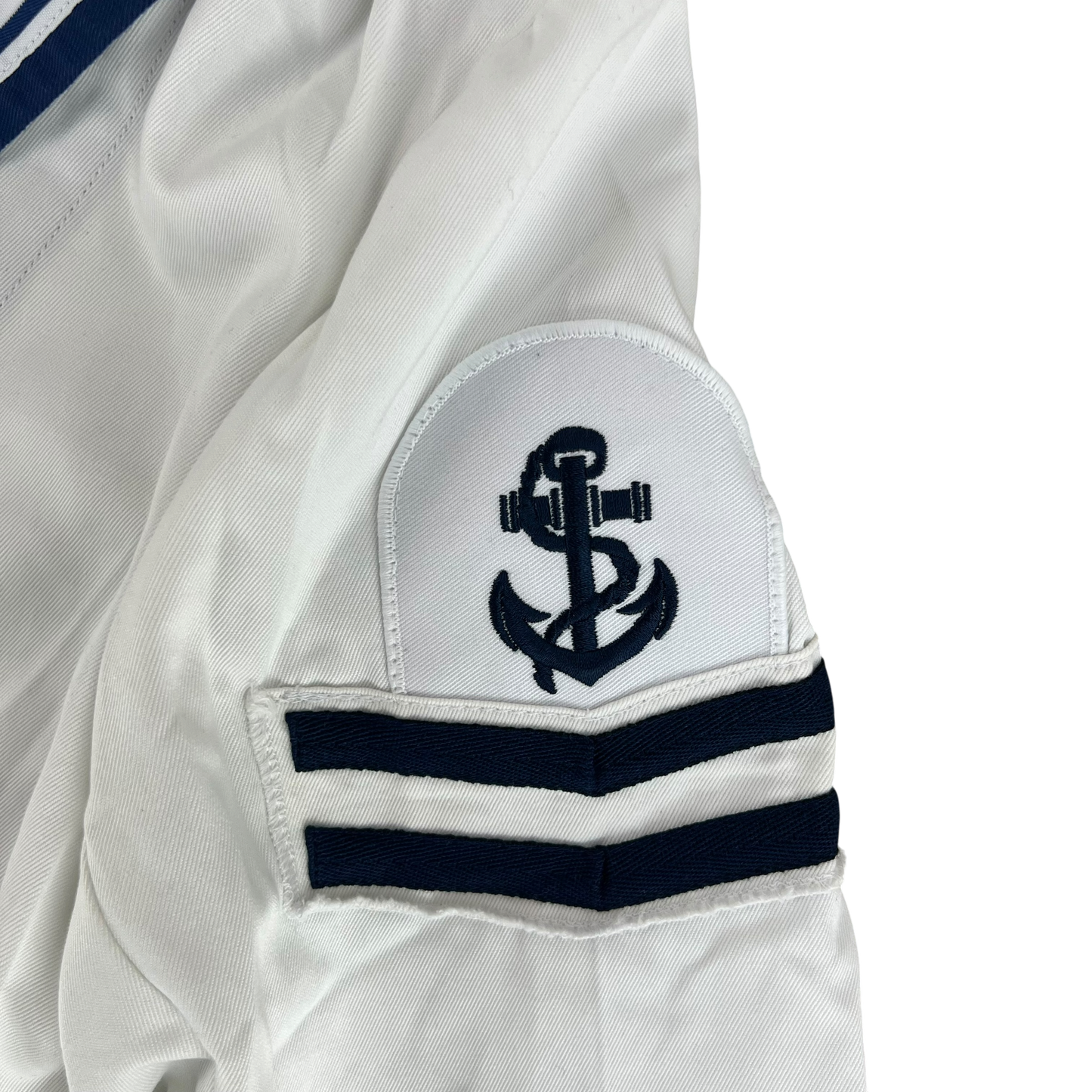 British Royal Navy Class II White Jumper Sailor's Top - Large