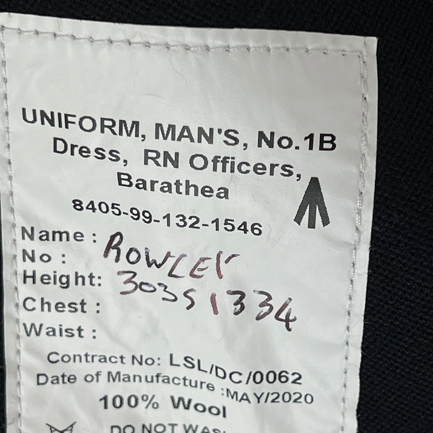 British Royal Navy Officer's No 1B Class 1 Dress Jacket - Small