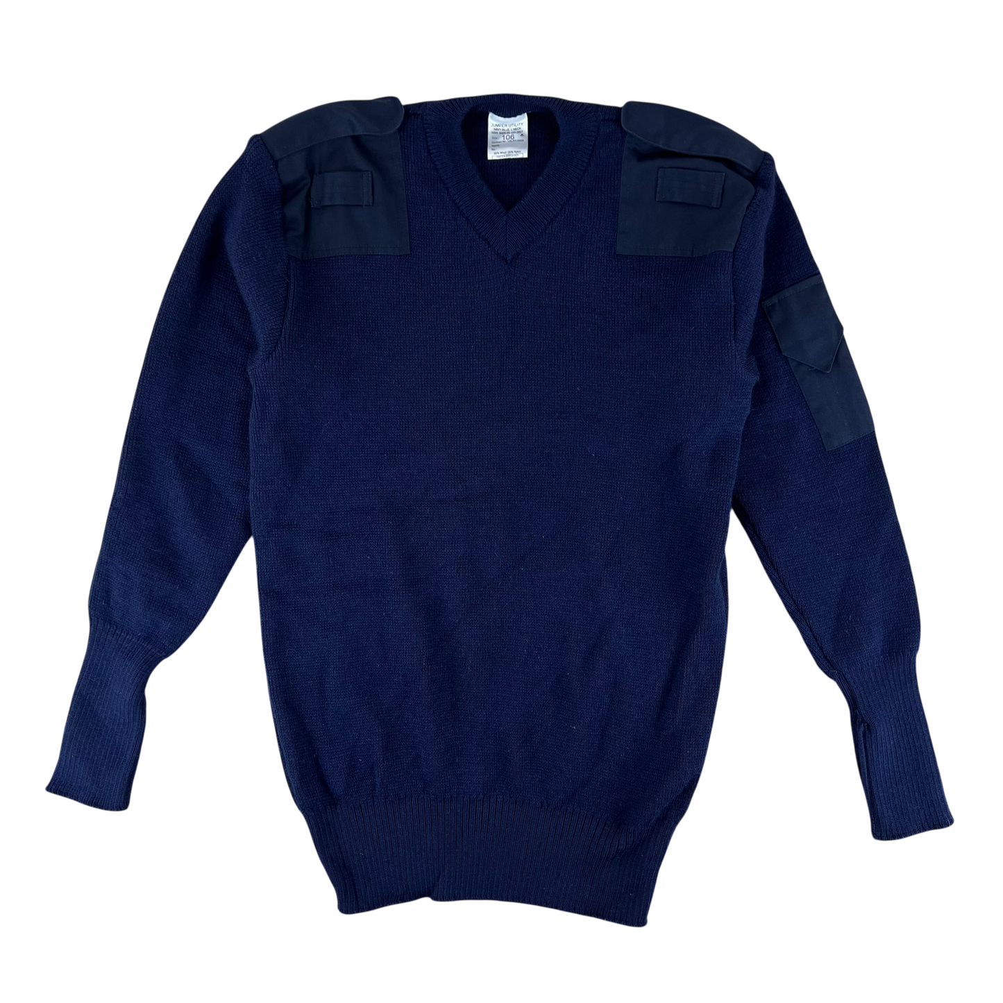 British Royal Navy Wool V Neck Pullover Jersey Jumper - Large 106cm