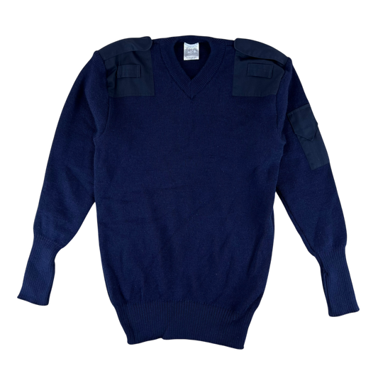 British Royal Navy Wool V Neck Pullover Jersey Jumper - Large 106cm
