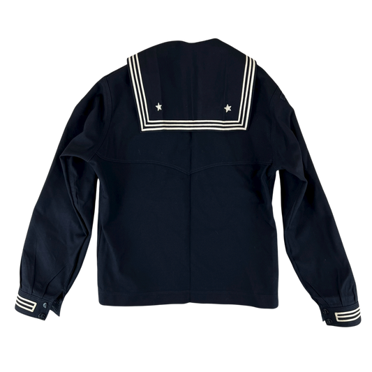US Navy 80s Sailor's Black Blue Crackerjack Jumper Top - Large 42L