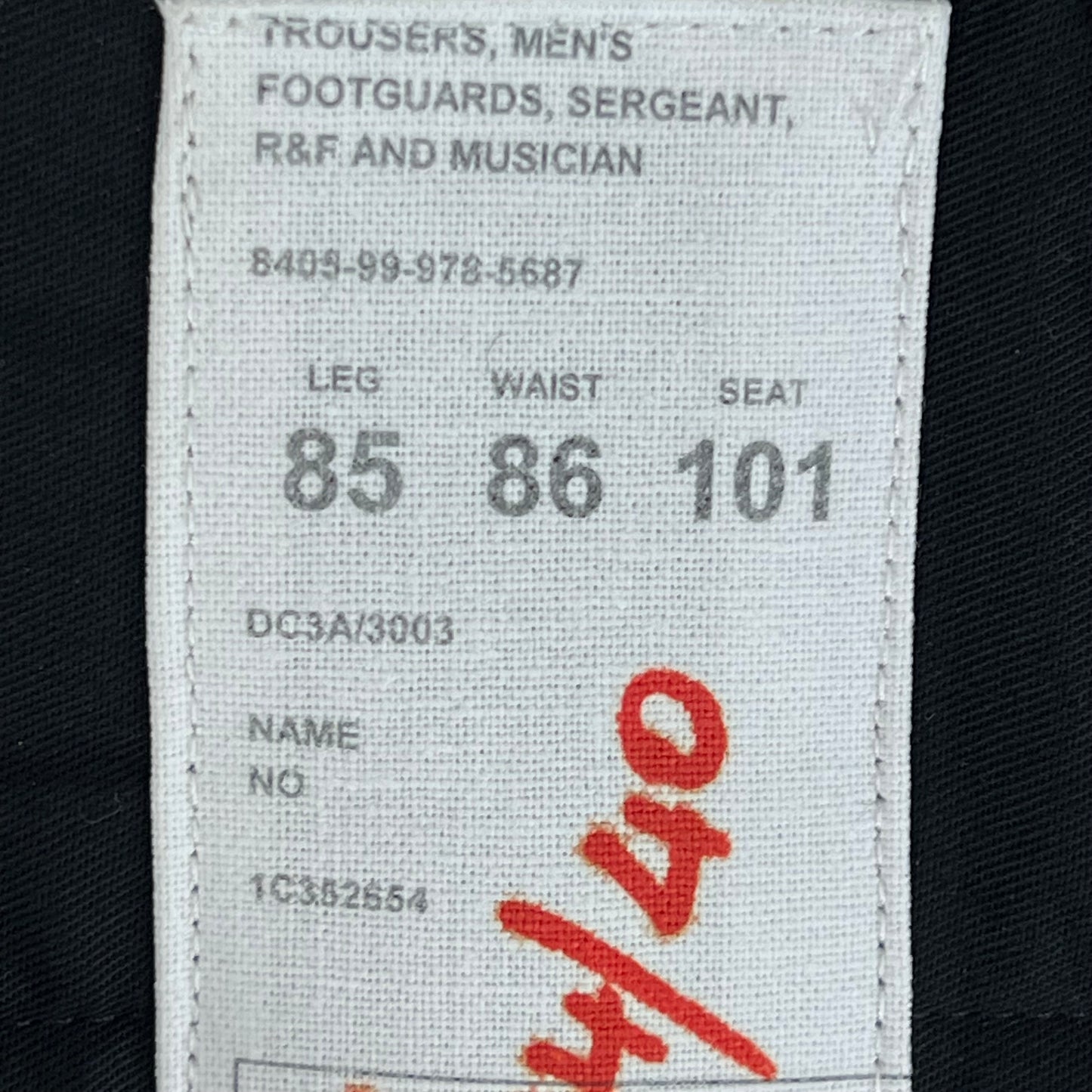 British Army No 1 Dress Footguards WO Musician's R&F Trousers - W34 L33