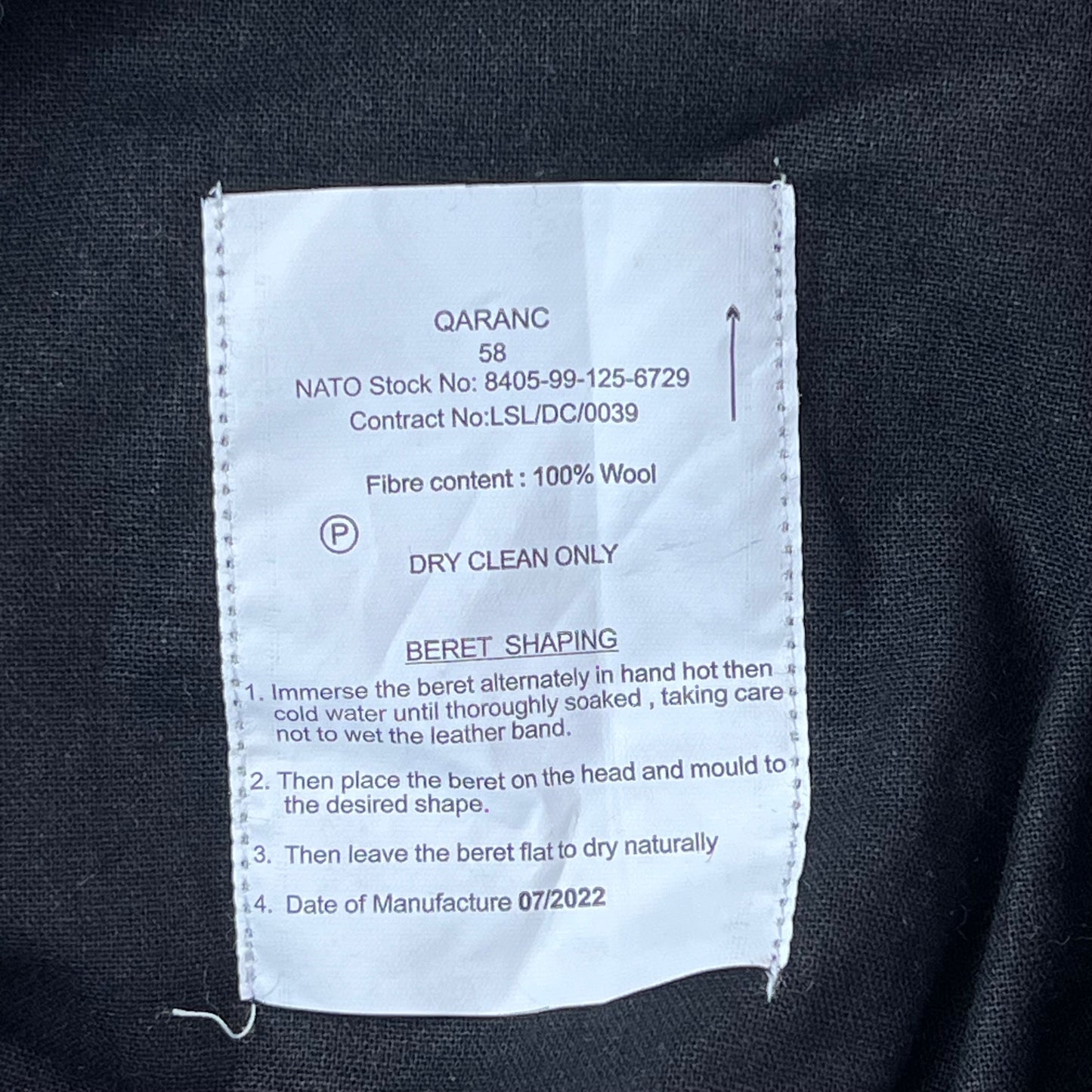 British Army Queen Alexandra's Royal Army Nursing Corps Beret - Medium 58cm