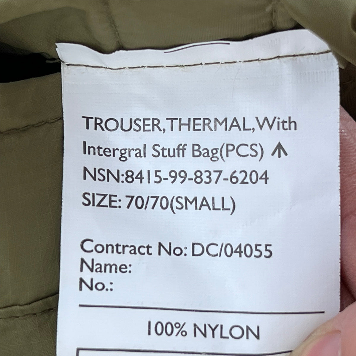 British Army Olive Buffalo Thermal Trousers - W34 L27 Small