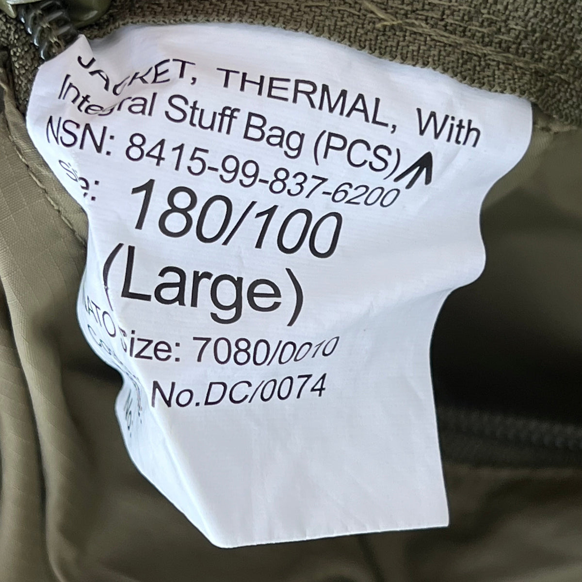 British Army Thermal Buffalo Jacket - Large