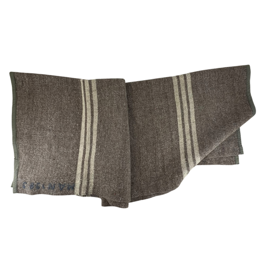 Romanian Army Oatmeal Brown Wool Blanket