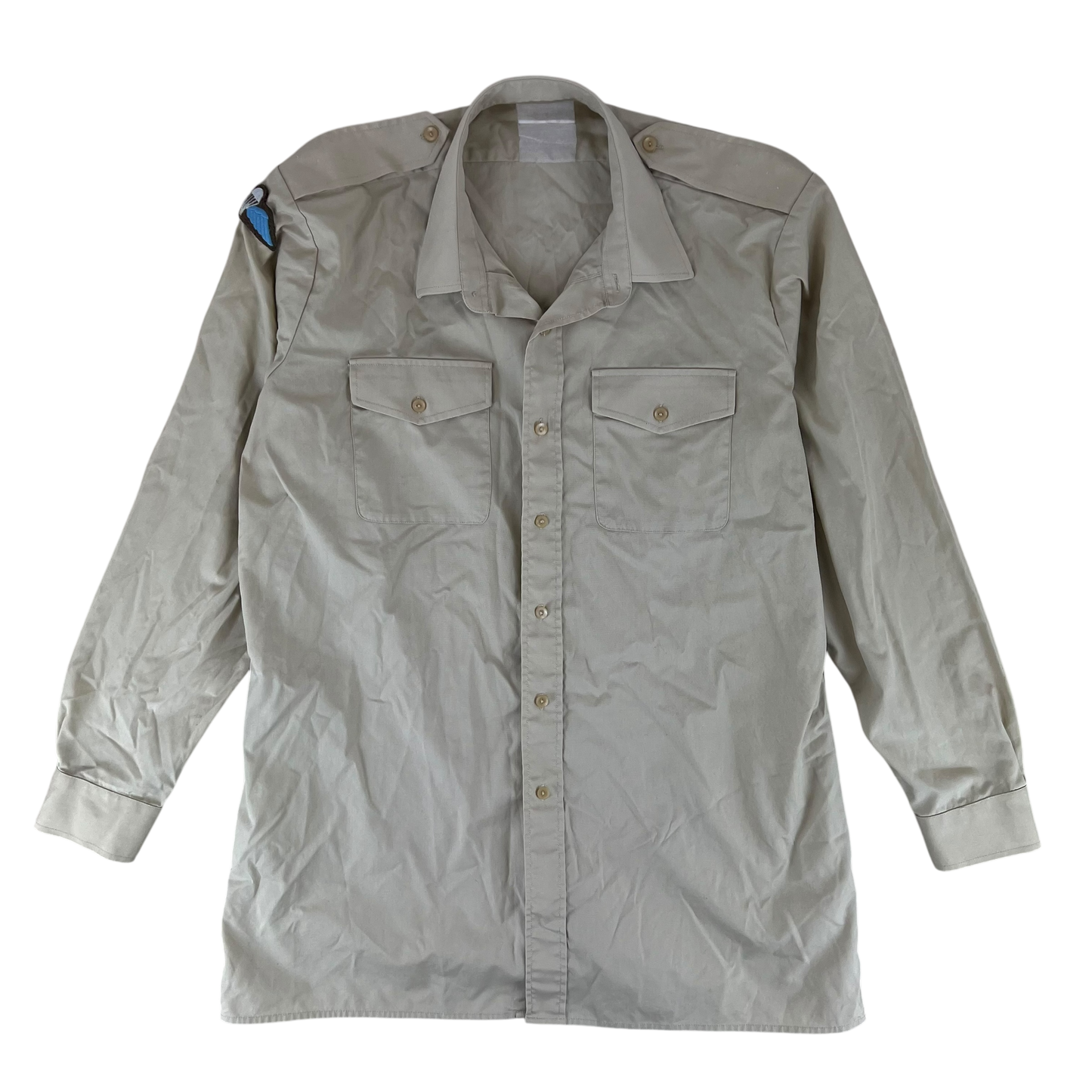 British Army Mens Fawn Shirt Long Sleeve - X Large