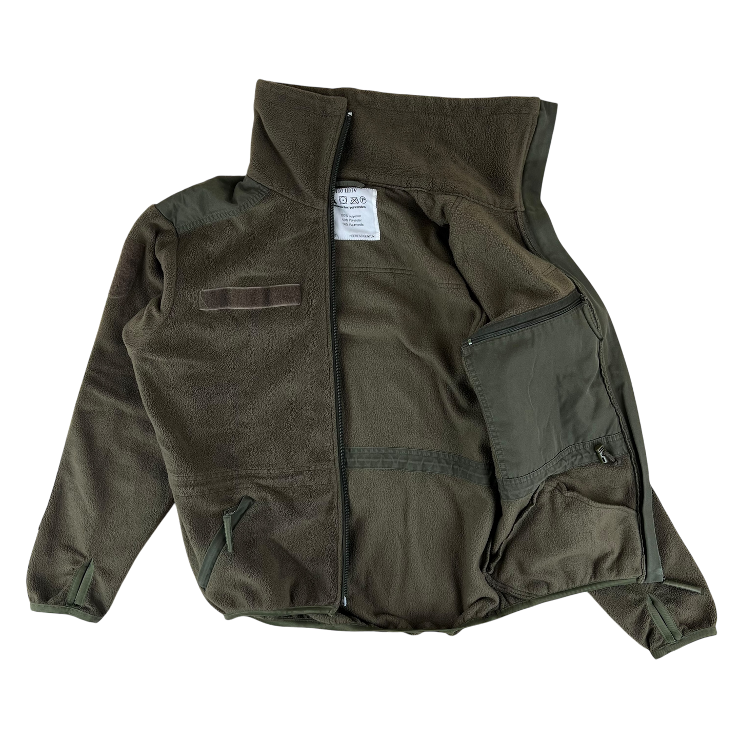 Austrian Army Olive Fleece Cardigan - Medium 96-100 III/IV
