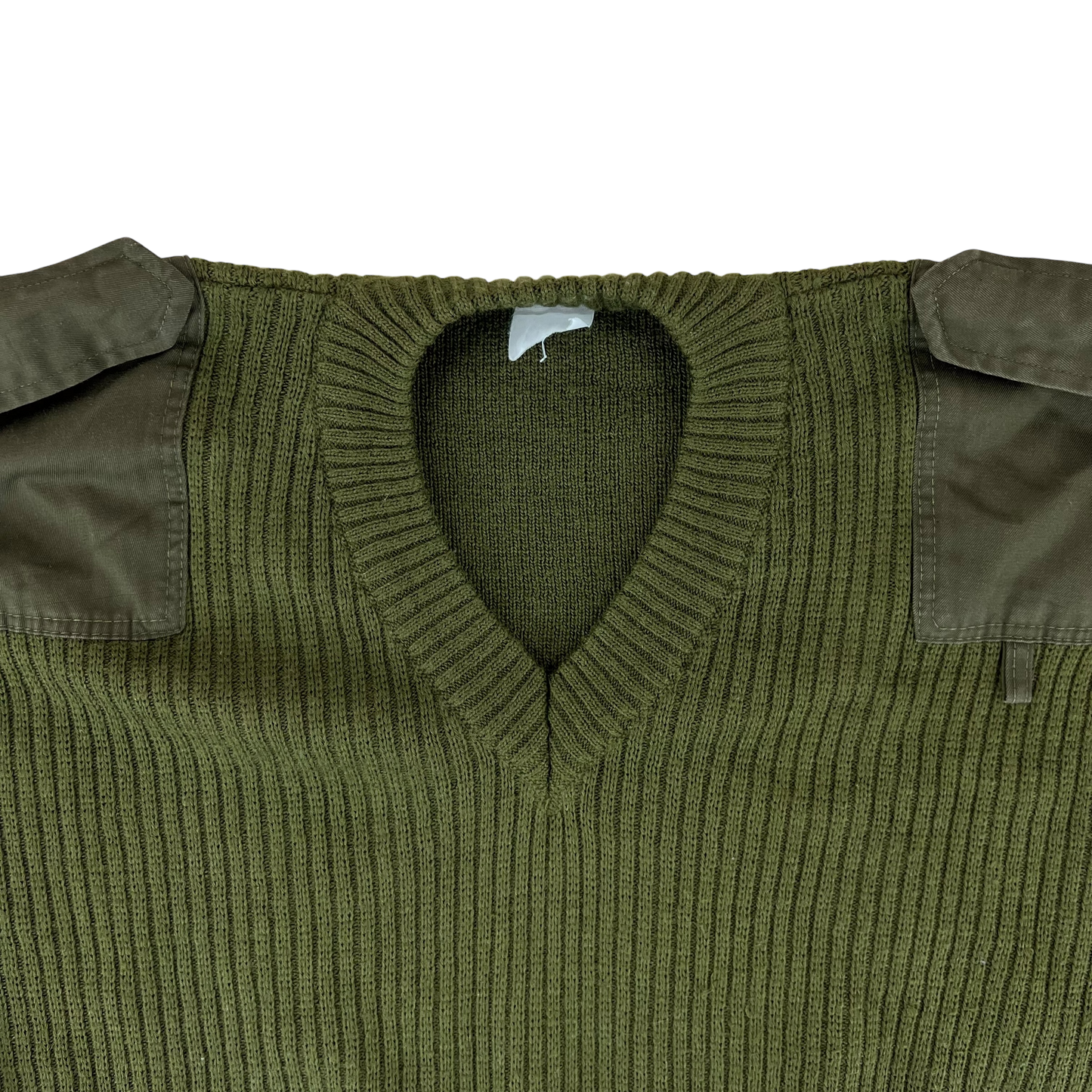 Italian Army Olive Green V Neck Pullover Jumper - X Large