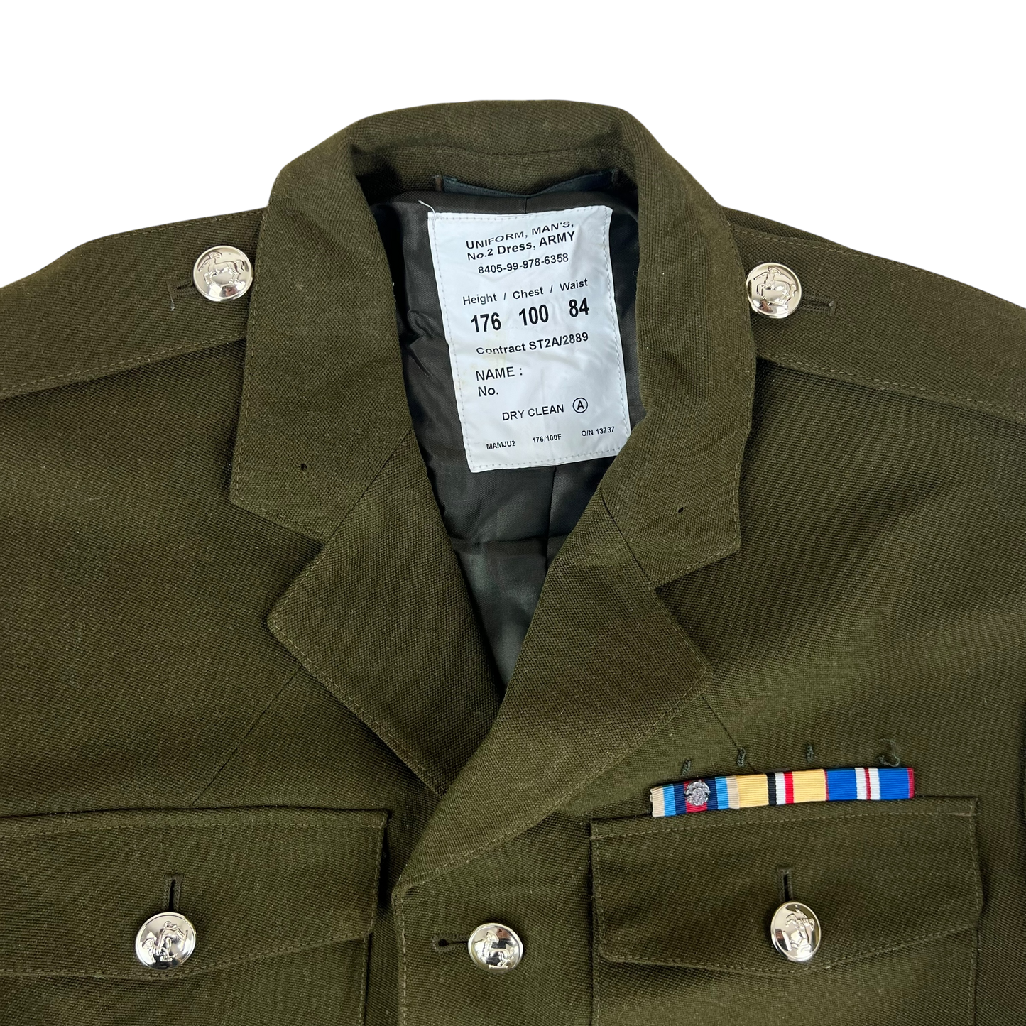 British Army 1980 Pattern No. 2 Olive Green Dress Jacket - RAVC - Medium 176/100
