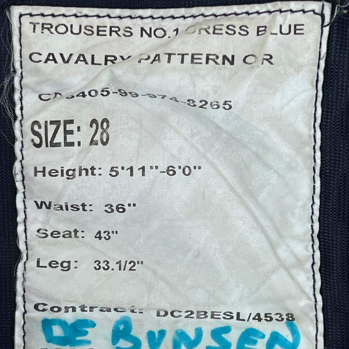 British Army Footguards No 1 Blues Dress Cavalry Trousers - W36 L32.5