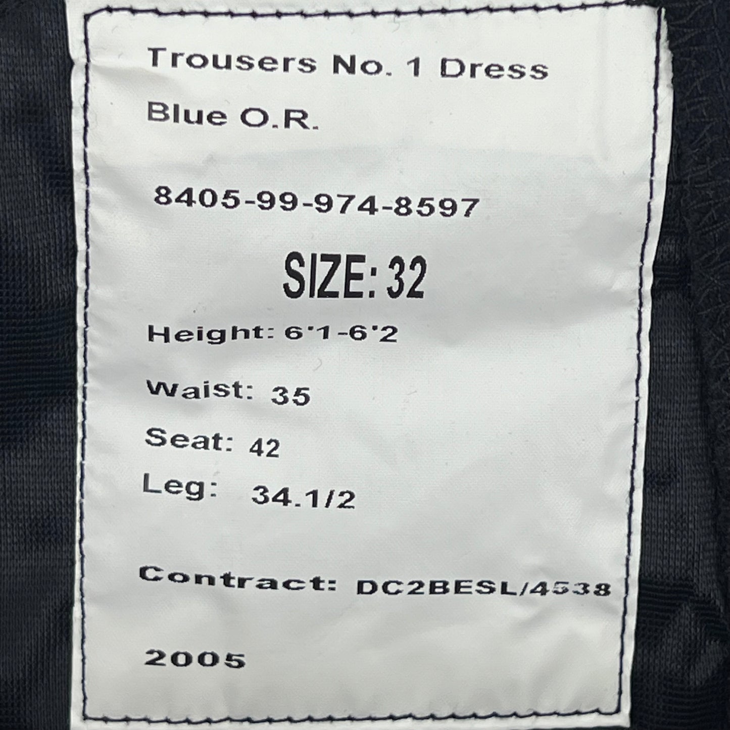 British Army No1 Blues Dress Trousers - Light Infantry / Rifles - W35 L33.5