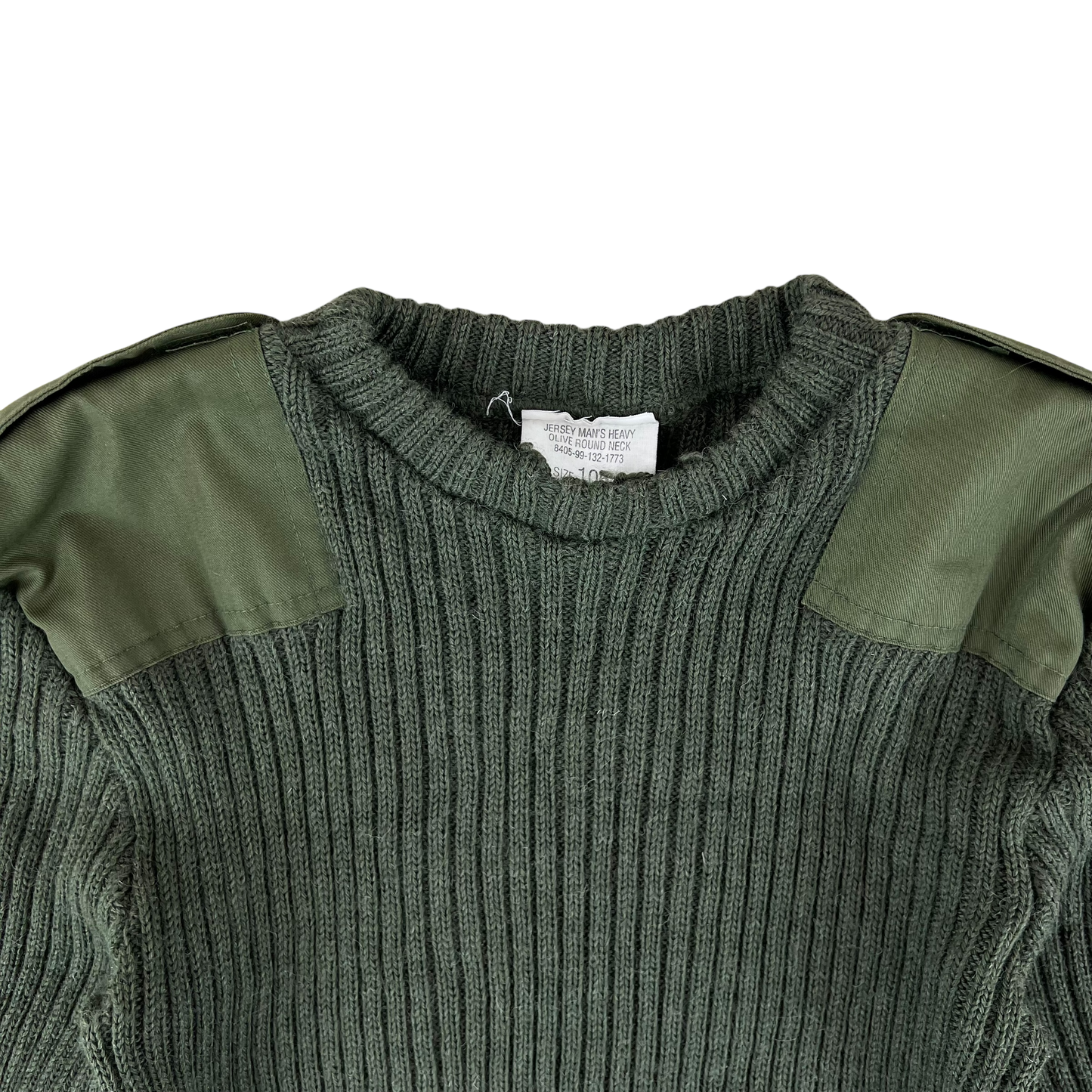 British Army Olive Green Pullover Jumper - Large 106cm