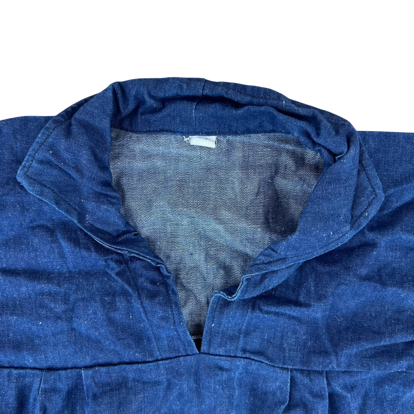 French Army Navy 70s Vintage Denim Pullover Top - Small