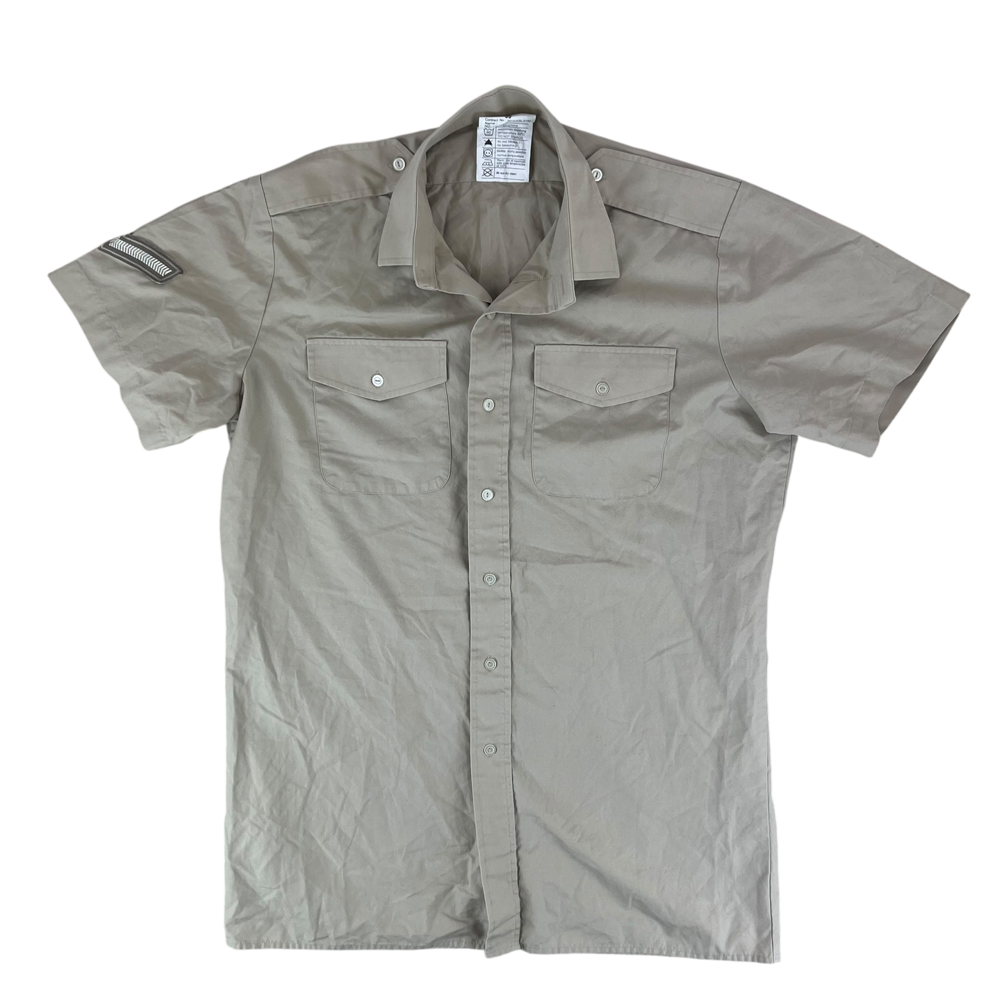 British Army Mens Fawn Shirt Short Sleeve - Medium C39