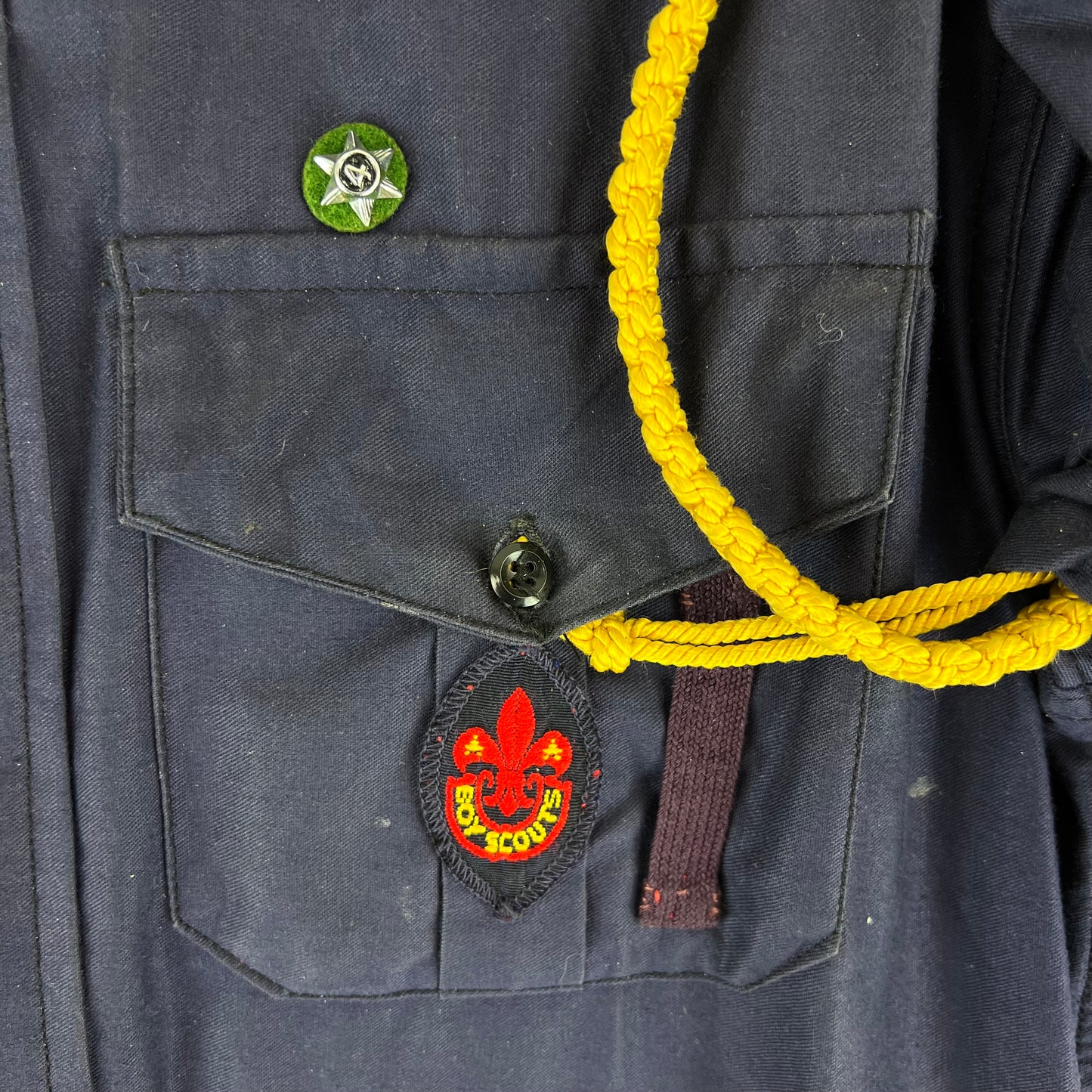 British Scout's 1960's Shirt Short Sleeve Blue - Senior Boy Scout's - Medium