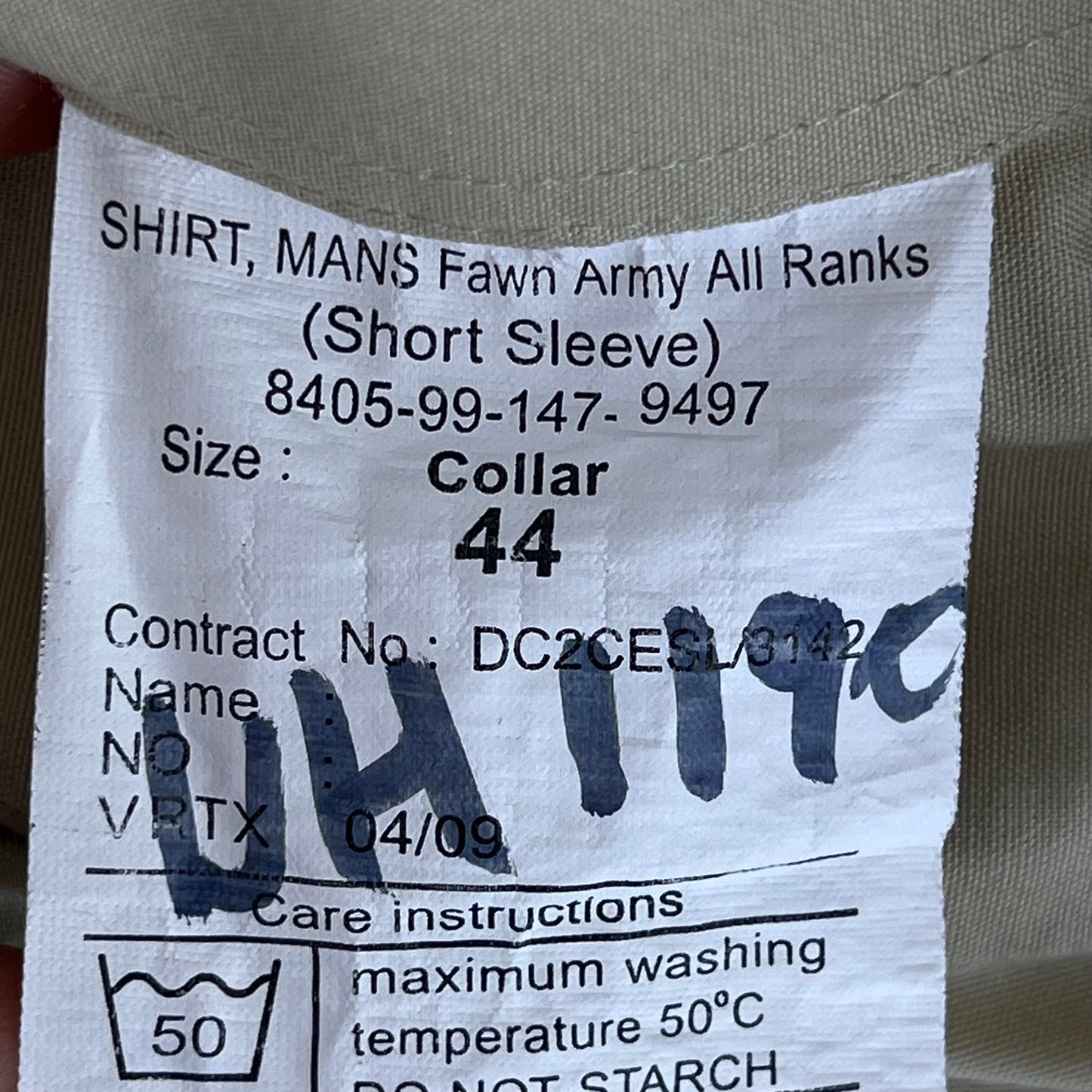 British Army Mens Fawn Shirt Short Sleeve - X Large