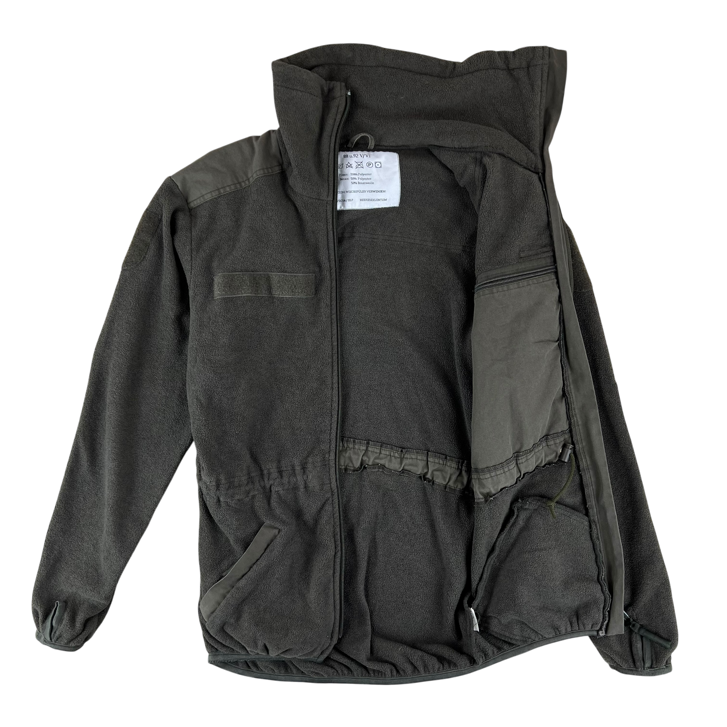 Austrian Army Olive Fleece Cardigan - Small 88-92 V/VI