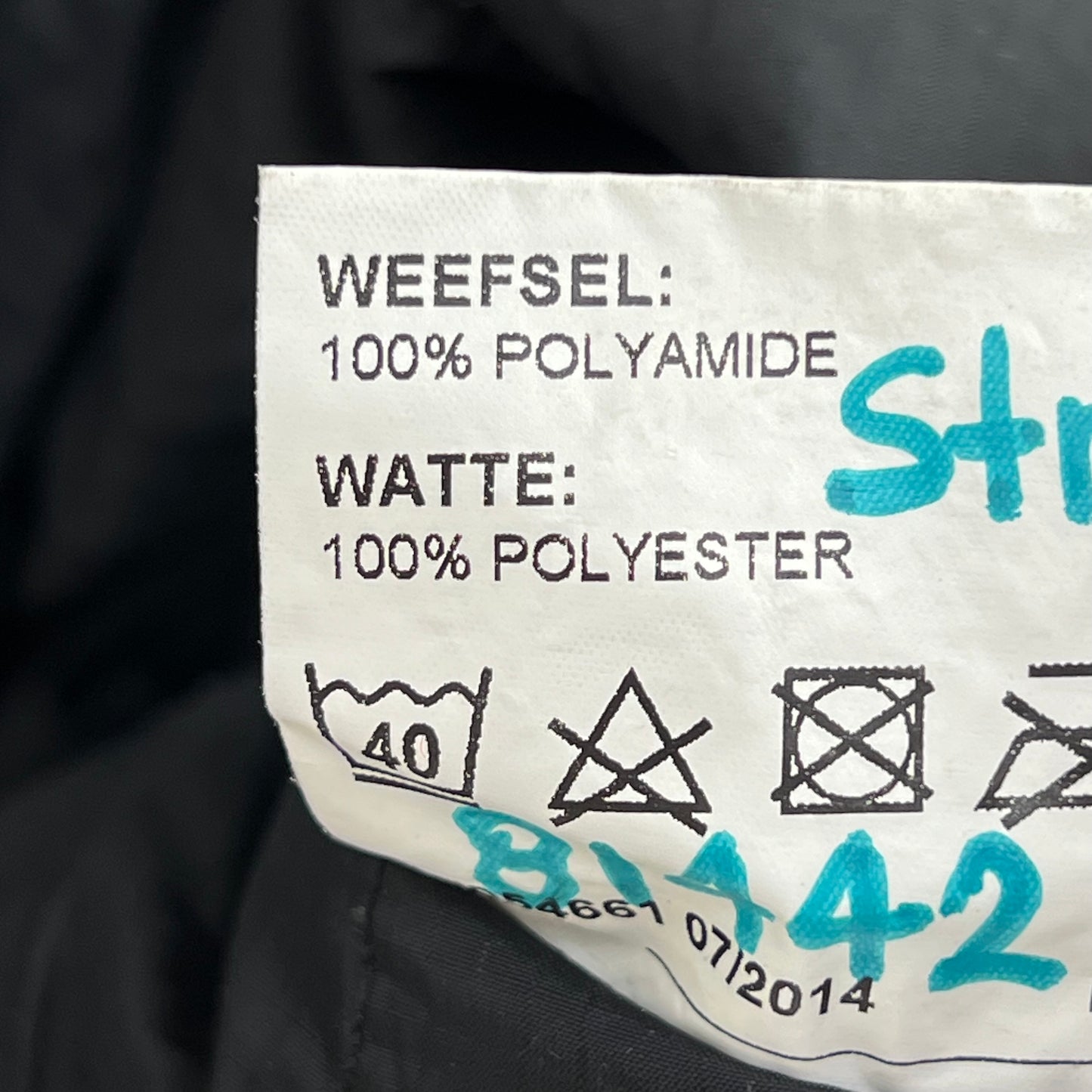 Dutch Army MoD Black Cold Weather Jacket / Jacket Liner - Large