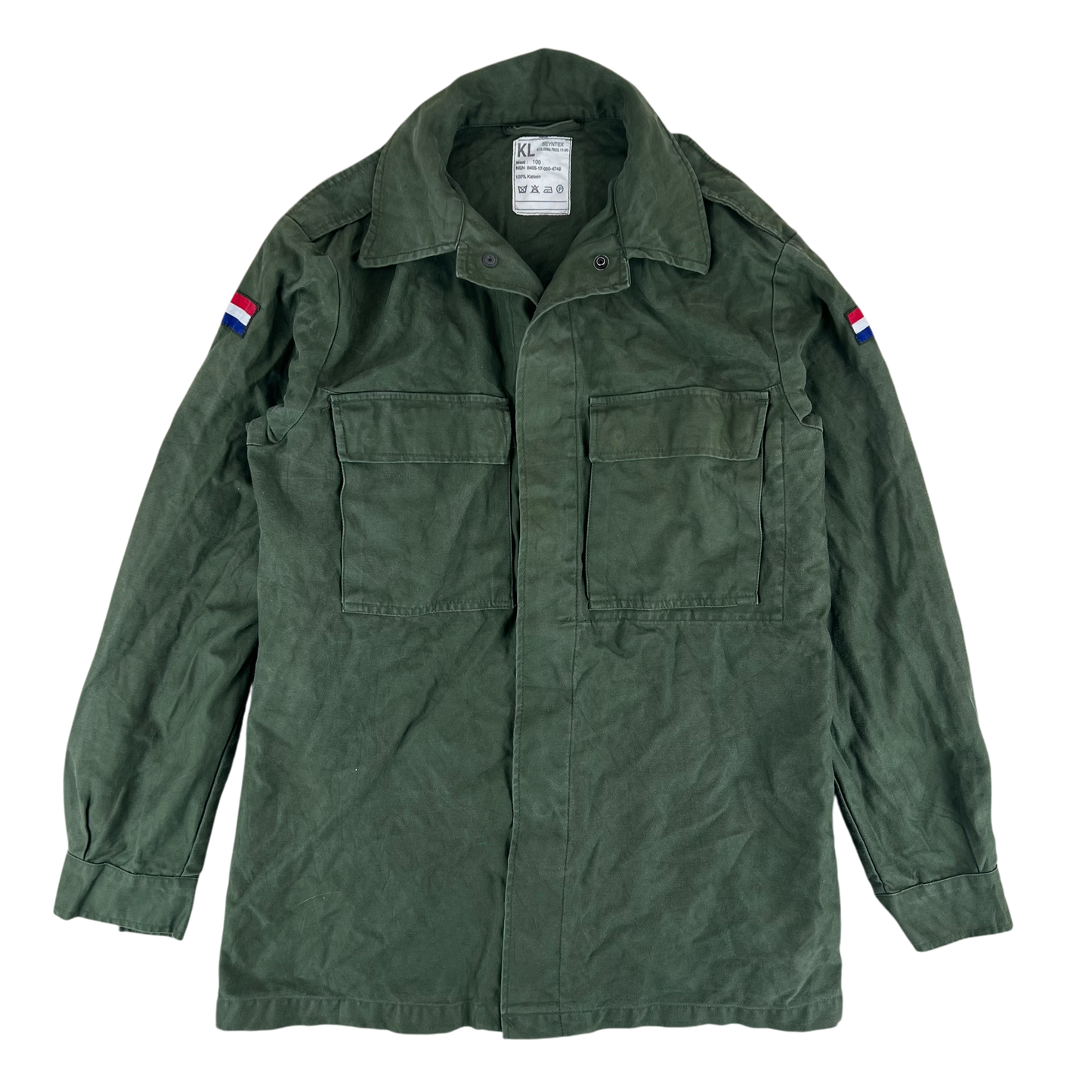 Dutch Army Field Shirt Jacket Green Long Sleeve - Medium