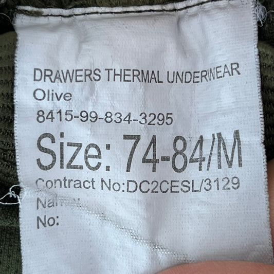 British Army Long Johns Drawers Thermal Olive Green - W32