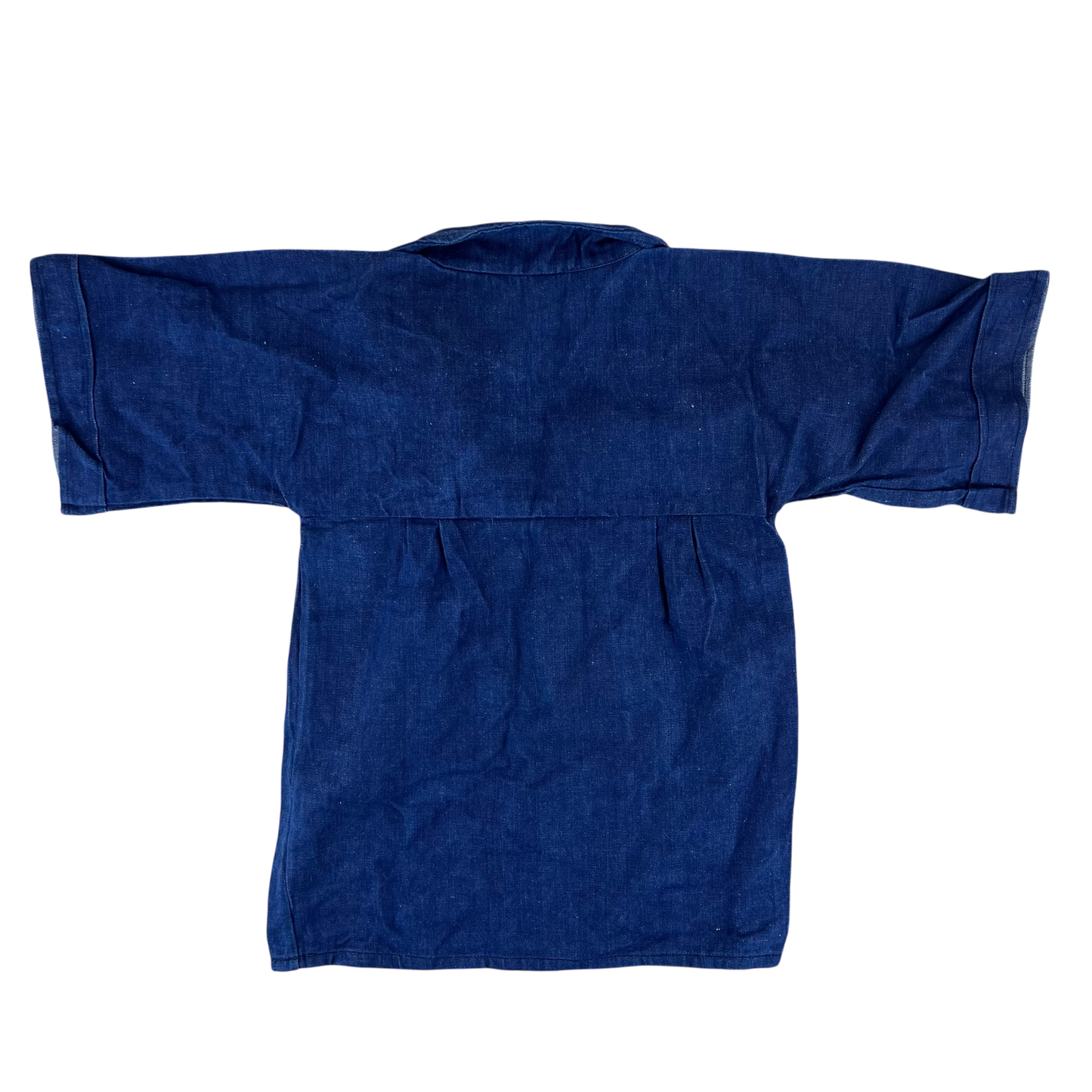 French Army Navy 70s Vintage Denim Pullover Top - Small