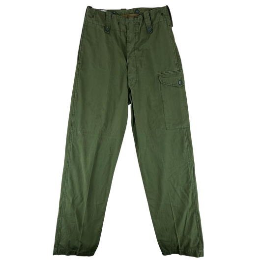 British Army 60s Olive Green Overall Trousers - W31 L33.5