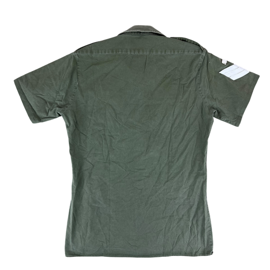 British Army Mens Olive Green Cotton Shirt Short Sleeve - Medium