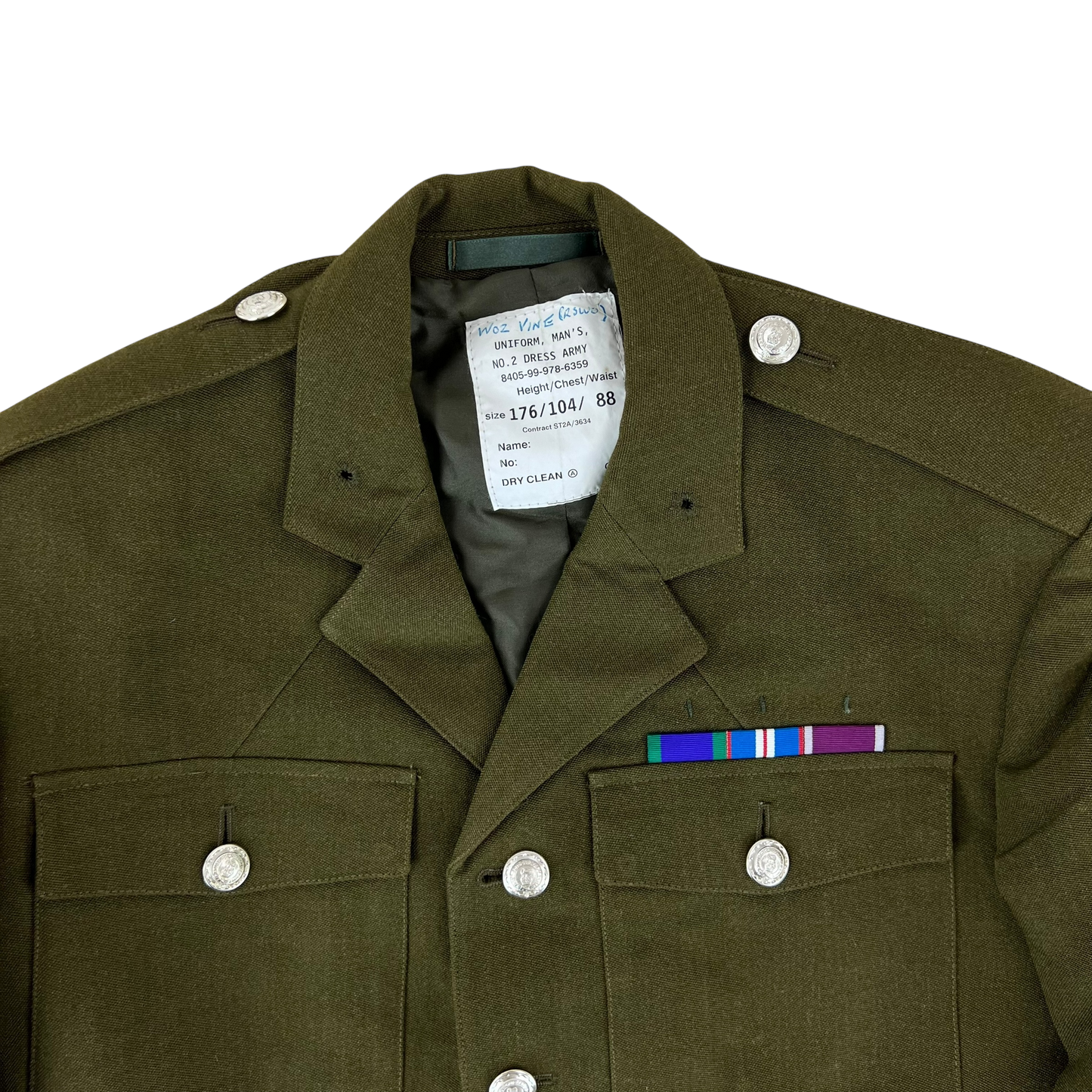 British Army 1980 Pattern No. 2 Olive Green Dress Jacket - RLC - Medium 176/104