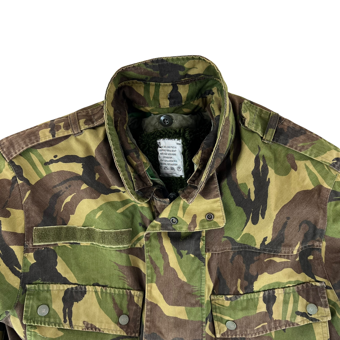 Dutch Army M93 DPM Woodland Camouflage Combat Jacket w/ Thermal & MVP Liner - Medium