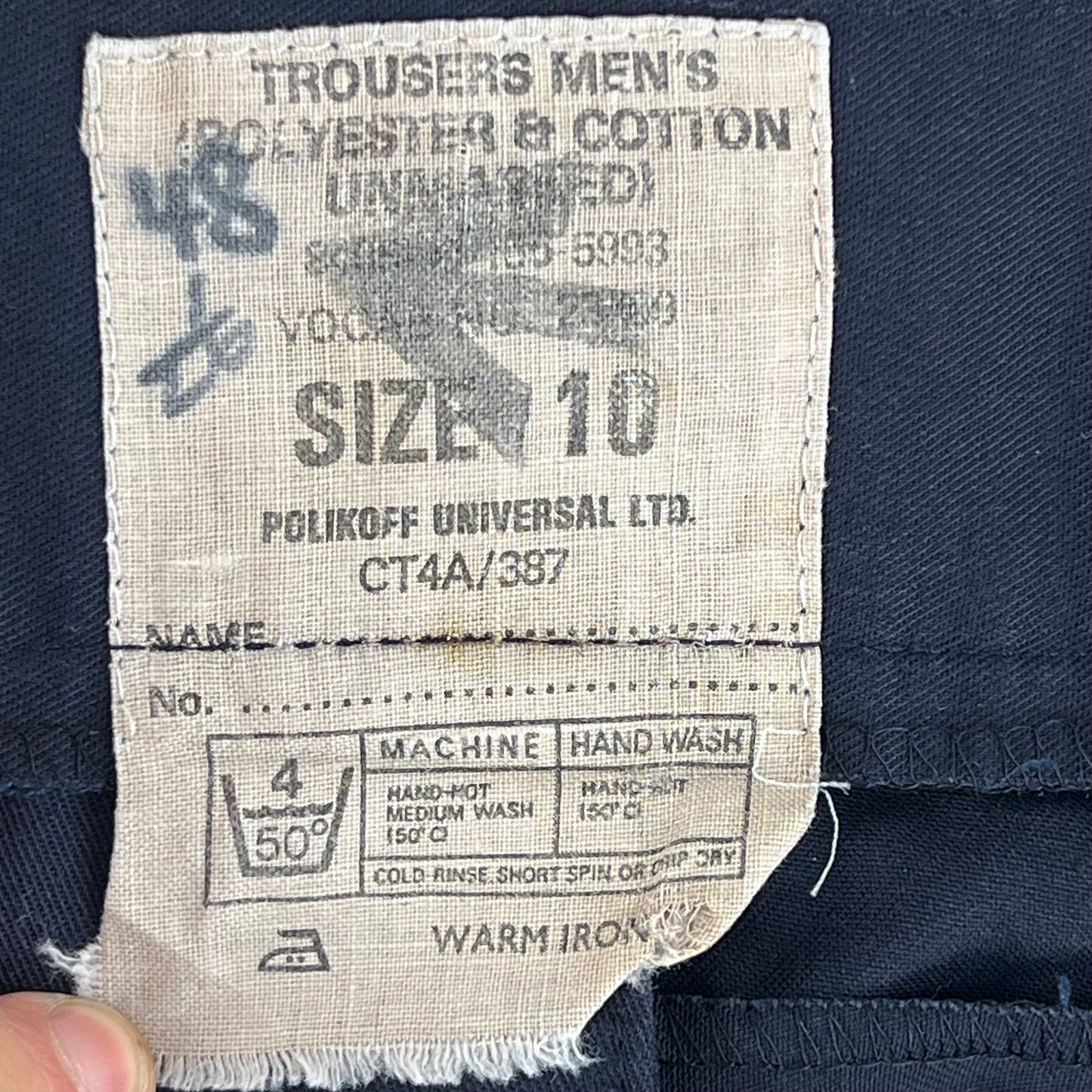 British Royal Navy Poly-Cotton Working Dress Trousers - W36 L31