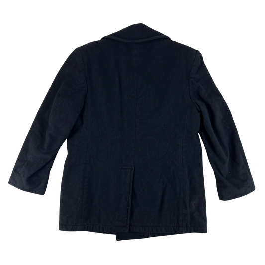 US Navy Black Wool Peacoat - Large 44R