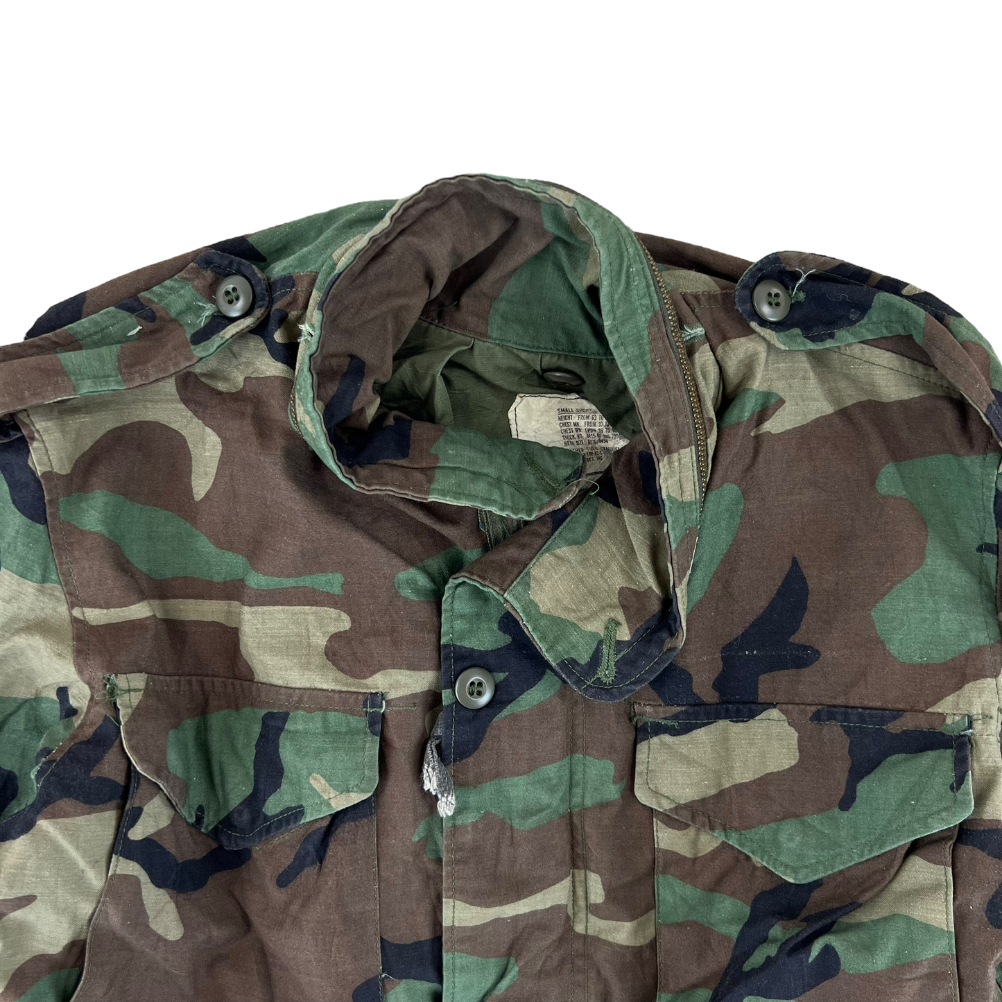 US Army M81 Woodland Camo M65 Cold Weather Field Coat - Small