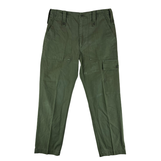 British Army Olive Green Fatigue Work Trousers - W33 L30