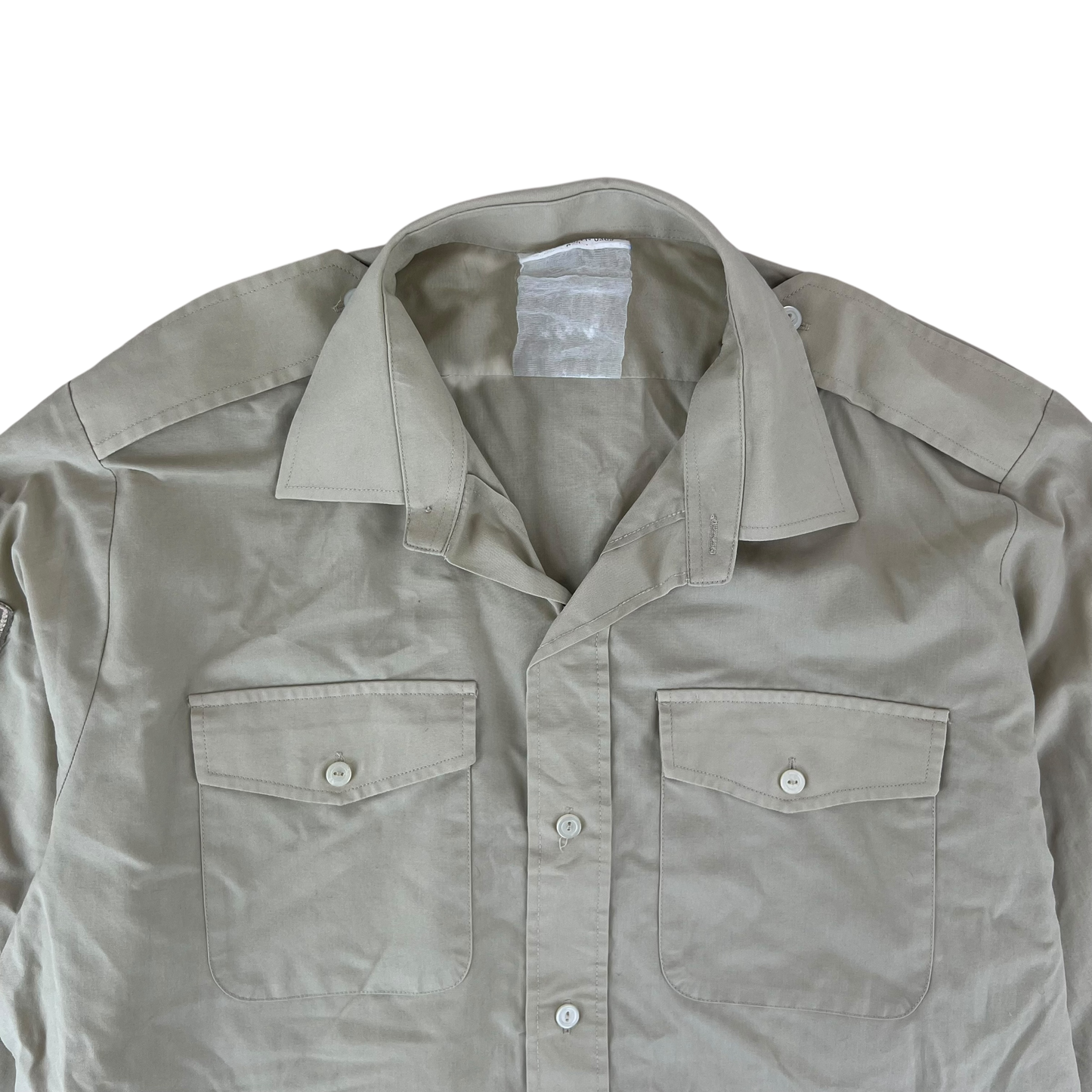 British Army Mens Fawn Shirt Long Sleeve - X Large C43