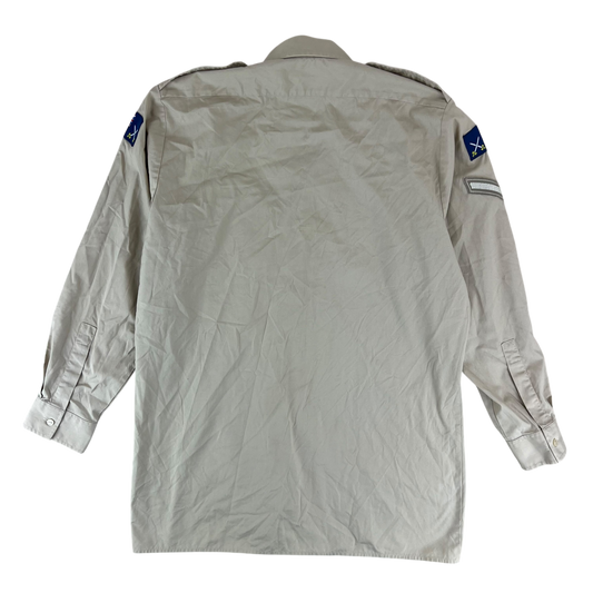 British Army Mens Fawn Shirt Long Sleeve - Medium 40 Collar