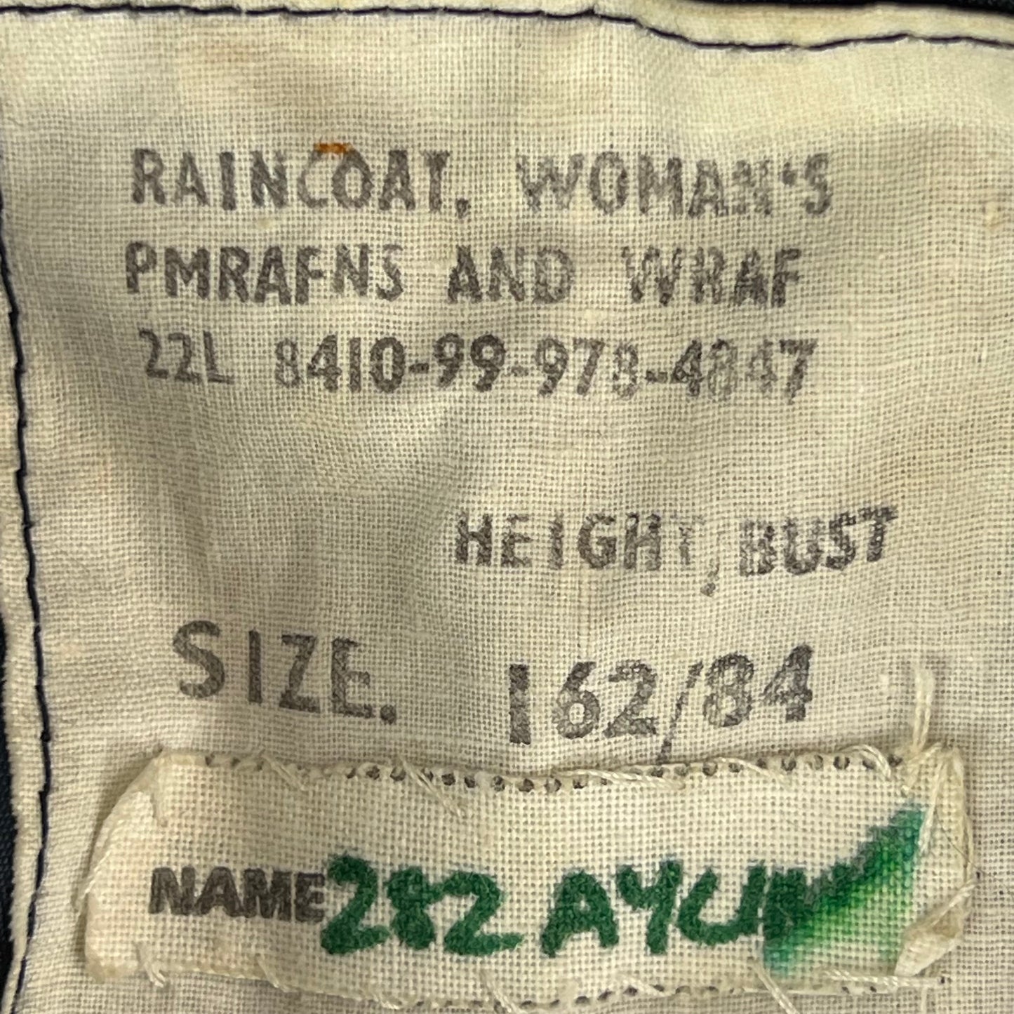 British Royal Air Force Women's Raincoat Trench Coat - Small 162/84