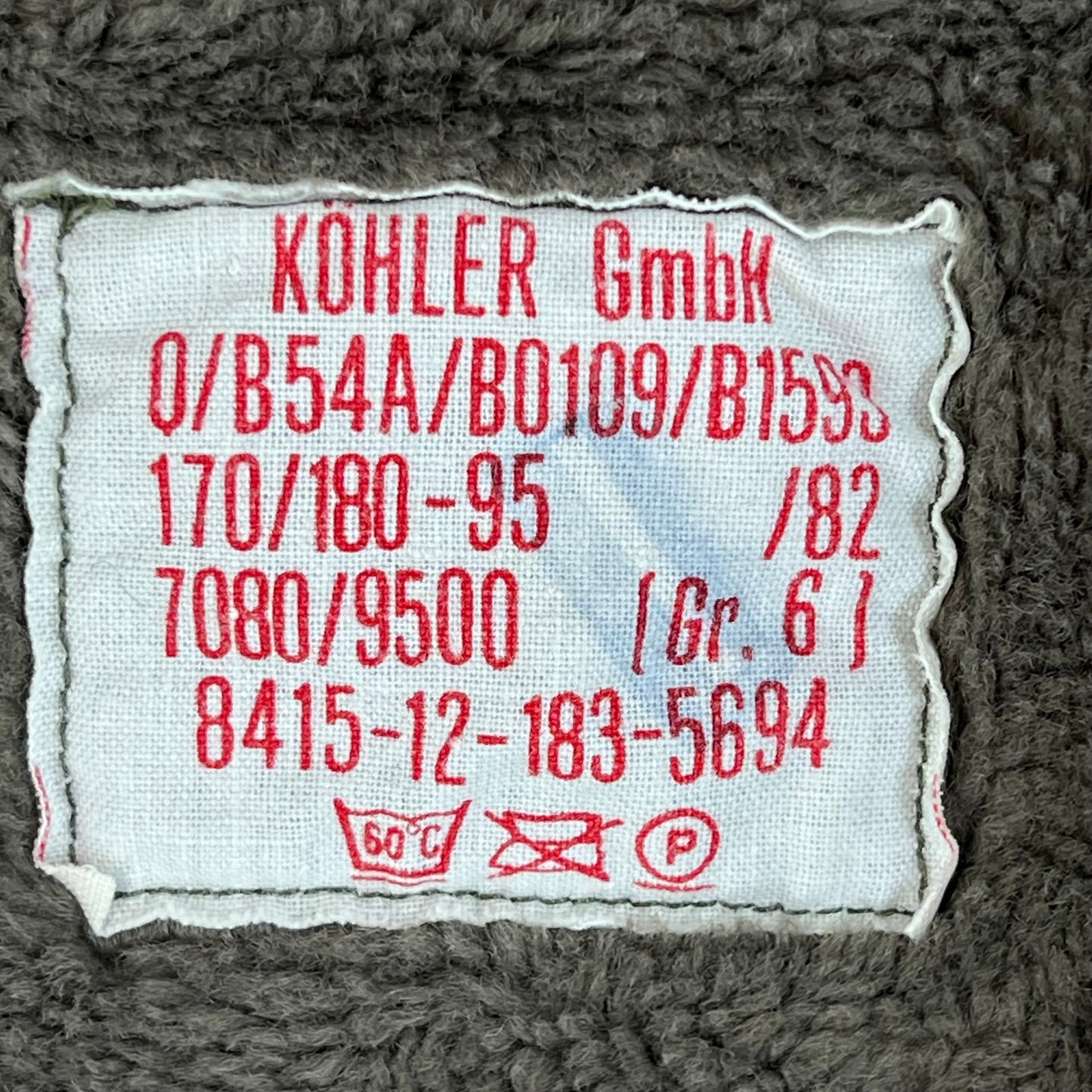 German Army Khaki Thermal Parka Liner - Medium