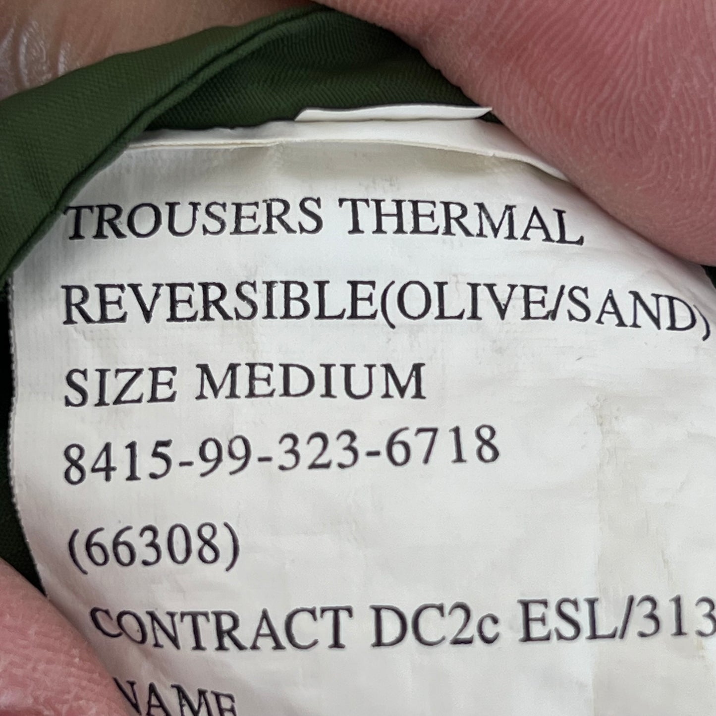 British Army Reversible Thermal Olive Green / Tan Quilted Trousers - W38 L29.5