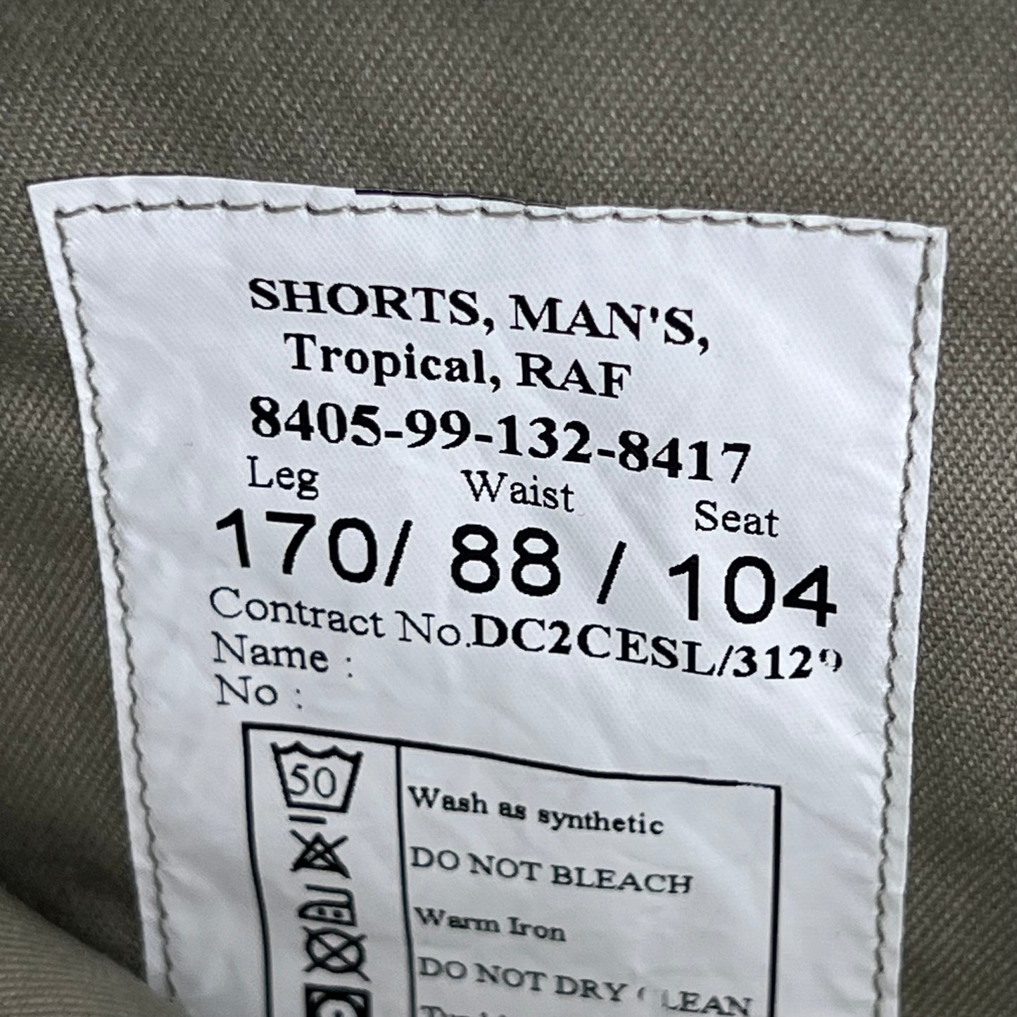 British RAF Tropical Stone Shorts - W34 170/88
