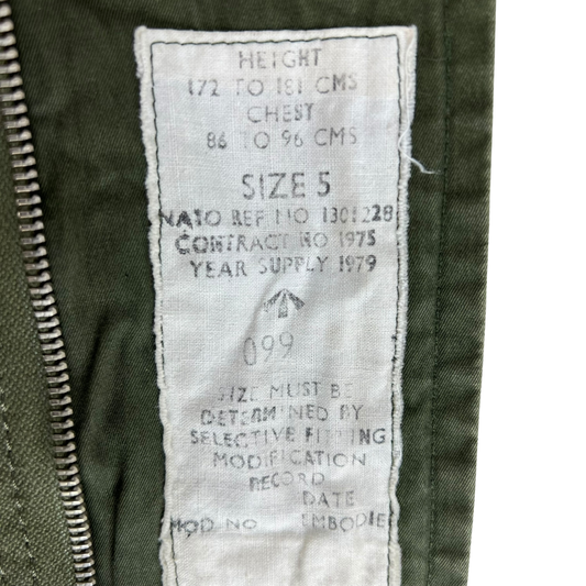 British RAF 70s Aircrew Cold Weather Mk 3 Jacket - Medium SIZE 5
