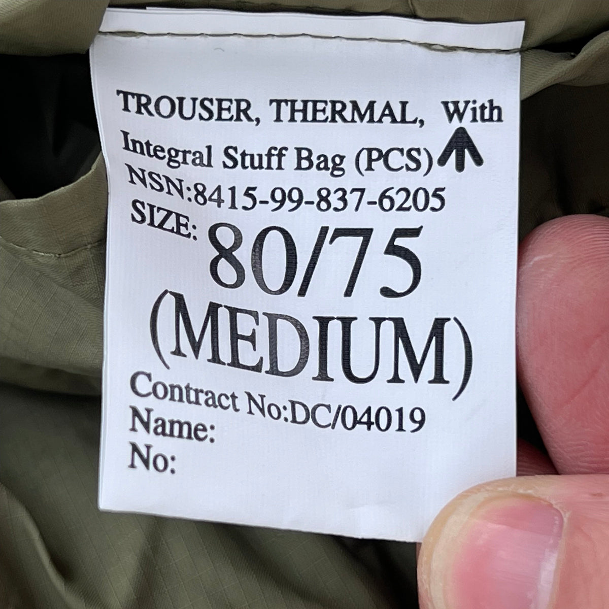 British Army Olive Buffalo Thermal Trousers - W37 L29