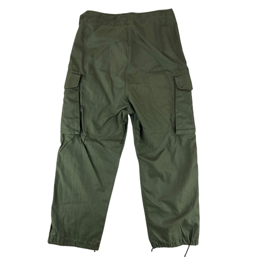 Canadian Army 70's Green Windproof Cotton & Nylon Trousers - W35 L29.5