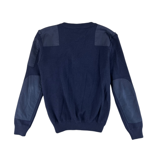 Dutch Navy Blue V Neck Pullover Jumper - Small