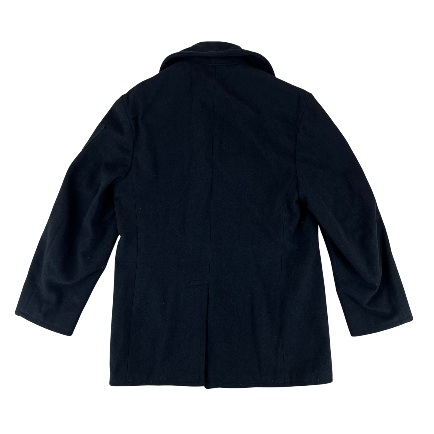 US Navy 70s Black Wool Peacoat - Medium 40R