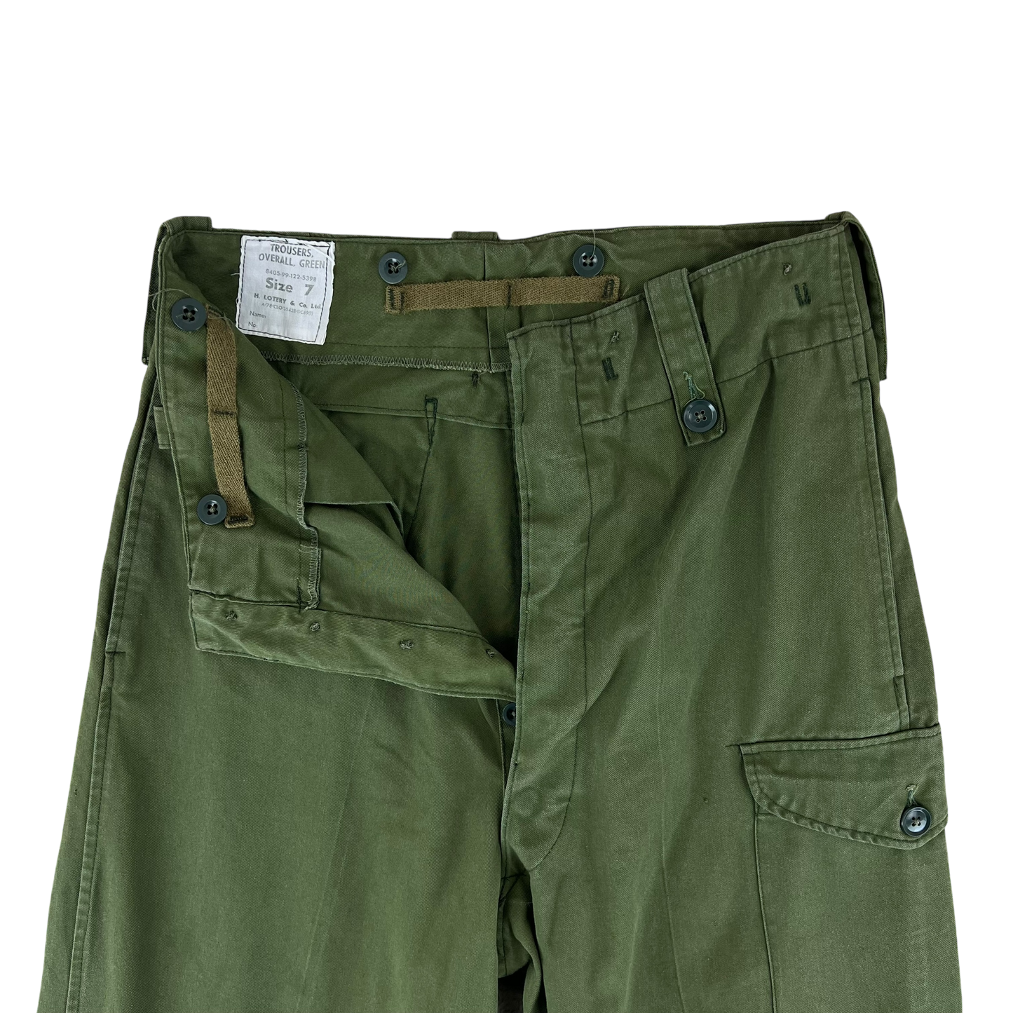 British Army 60s Olive Green Overall Trousers - W31 L33.5
