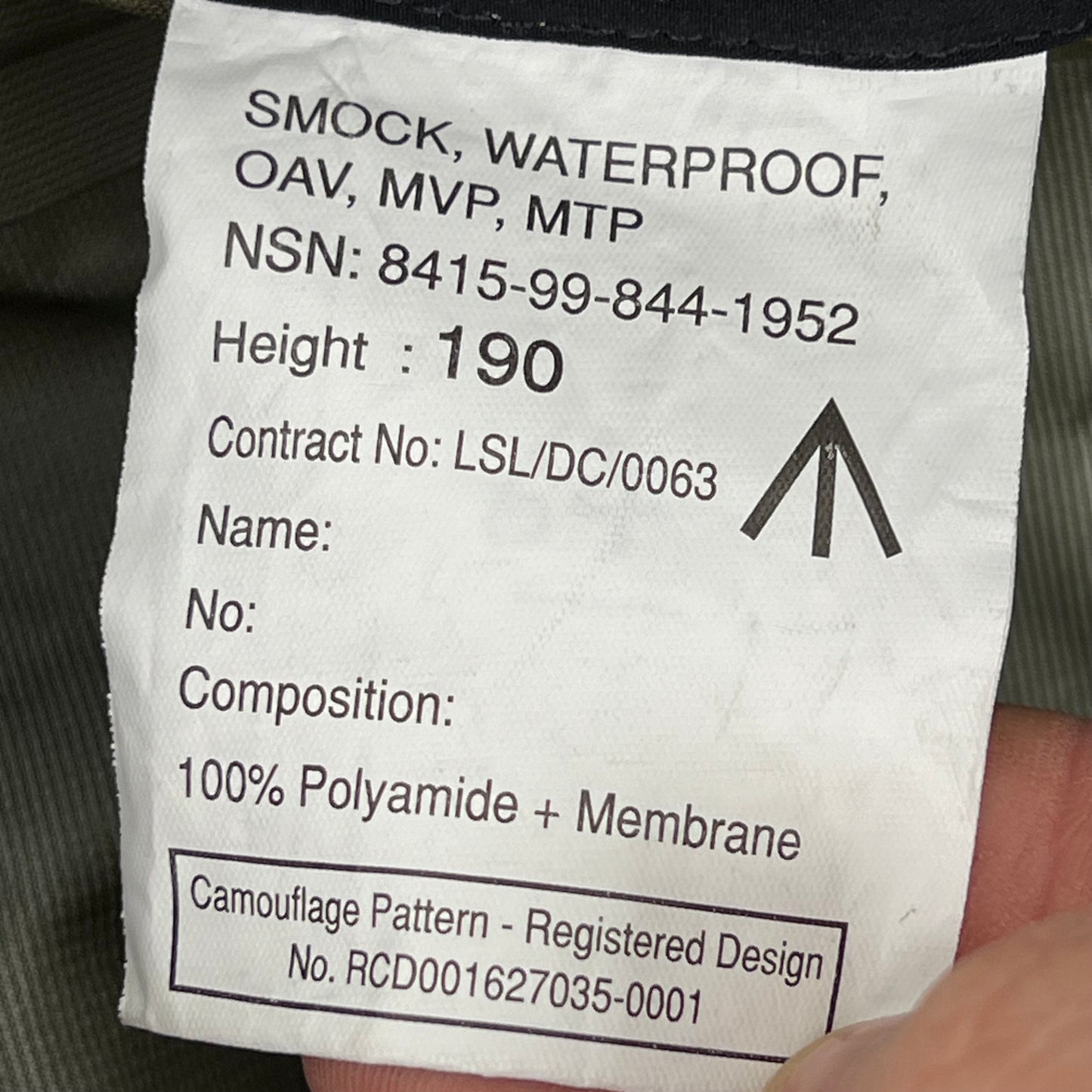 British Army MTP Camouflage Waterproof OAV MVP Smock - 190cm