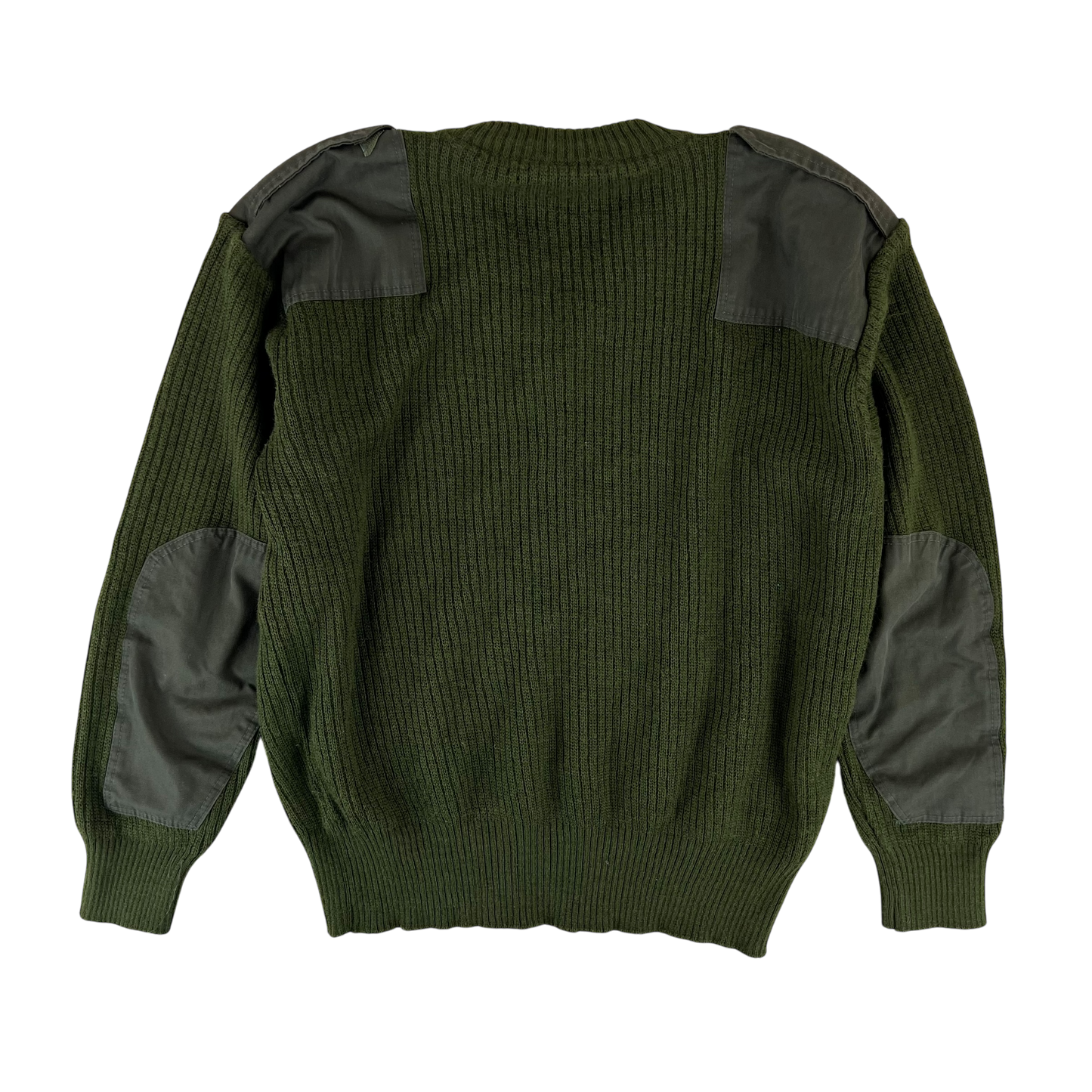 Italian Army Olive Green V Neck Pullover Jumper - X Large