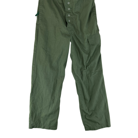 British Army 80s Cotton Work Coveralls Olive Green - Small 160/84
