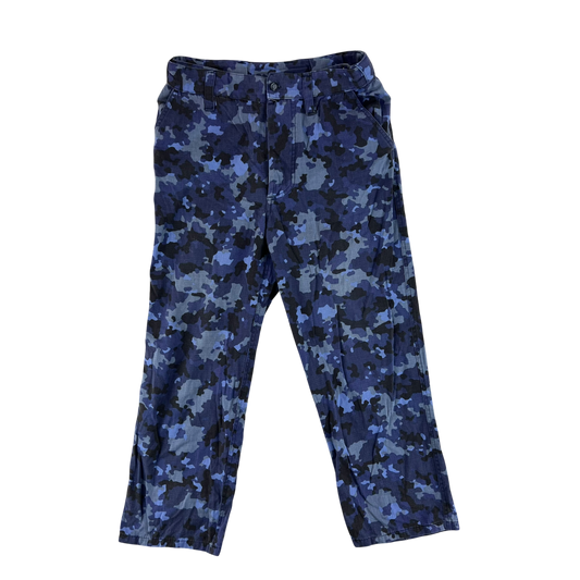 Romanian Navy M2017 Blue Camouflage Ripstop Trousers - W30 L25.5